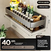 levne Kuchyňská úložiště-závěsný stojan na kořenky koupelnová nástěnná police, 30/40/50 cm nástěnná skříňka na kořenky nástěnný organizér na kořenky vodotěsný a nerezový organizér na koření