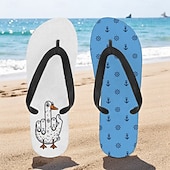 お買い得  グラフィックプリントシューズ-グースデザインとロープ柄のメンズビーチサンダル - ビーチや夏のアクティビティにリラックスしたビーチスタイルを演出します。