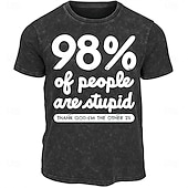 ieftine Tricou grafic pentru bărbați-Bărbați Ofensiv Tricou Tricou Cămașă spălată Bumbac Manșon scurt Grafic Cămaşă Negru Tricou confortabil Stradă Zilnic Îmbrăcăminte de designer de modă