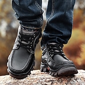 economico Sneakers da uomo-scarpe da ginnastica da uomo con lacci color cuoio e suola in gomma antiscivolo, comode e traspiranti per avventure all&#039;aria aperta e abbigliamento casual da giorno