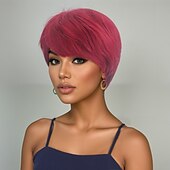 economico Parrucche trendy sintetiche-Parrucca Sintetica Liscio Liscio naturale Asimmetrico Riga Profonda Fatto a macchina Parrucca 10 pollici A1 Capelli Sintetici Per donna Classico Gradiente di colore Capelli Evidenziati / Balayage
