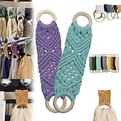economico Tende macrame e stringa-Anello per asciugamano in crochet boho regalo per la festa della mamma supporto per asciugamano in macramè da cucina anello porta asciugamani in macramè anello per asciugamani da appendere in crochet