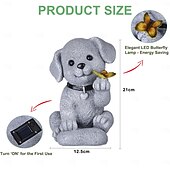 abordables Éclairage paysager-1 pièce de lumière décorative solaire d'extérieur pour chien, cour, jardin, parc, pelouse, chemin, lumineux, mignon, chien, paysage, cadeau, ornement