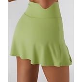 cheap Women&#039;s Skirts &amp; Skorts-US Open Women&#039;s Tennis Skirts Tennis Skirts with Shorts Side Pockets Side Split Stretchable Tennis Golf Pickleball Solid Colored Bottoms Black White Brown Tennis Clothing