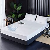 cheap Sheets &amp; Pillowcase-Queen Full King Protective Bed Cover Waterproof Mattress Protector Fitted Waterproof Sheet Bed Protector Mattress Pad Fitted Sheet Adjustable 4 Corners With Elastic Band