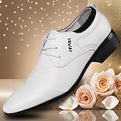 economico Formale-scarpe eleganti da uomo con lacci bianchi - scarpe eleganti per matrimoni, feste da ballo e occasioni speciali