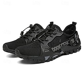 voordelige Casual Sneakers-Voor heren Sneakers Rivierschoenen Canyoning PU Leder Netstof Ademend Comfortabel Anti-slip Veters Zwart Donker paars Blauw Zomer Lente