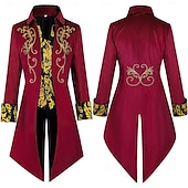 economico Capispalla-Retrò Vintage Punk &amp; Gotico Medievale Cappotto Smoking Frac Per uomo Reale Halloween Carnevale Feste LARP Fiera Rinascimentale Adulti Cappotto Tutte le stagioni