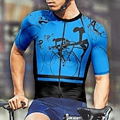 abordables Maillots pour hommes-Homme Maillot de cyclisme Manche Courte Cyclisme T-shirt Maillot avec 3 poches arrière VTT Vélo tout terrain Respirant Séchage Rapide Design Anatomique Évacuation de l&#039;Humidité Jaune Rouge Bleu