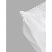 economico retrò-Per uomo Pantaloni di Lino Pantaloni Estivi Coulisse Elastico in vita Bottone laterale Semplice Confortevole Traspirante Lunghezza intera Casuale Quotidiano All'aperto Vacanza Classico Nero Bianco
