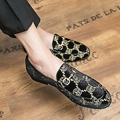 baratos Mocassins-mocassins masculinos de veludo azul bordado com ponta de metal – sapatos elegantes para baile de formatura e festa de formatura