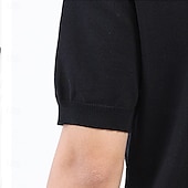preiswerte Klassisches Poloshirt für Herren-Herren Polo Strick-Polopullover Geschäft Lässig Revers Kurzarm Formell Gestreift Streifen Patchwork Sommer Ganzjahres Schwarz Weiß Grün Polo