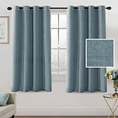 olcso Függönyök és drapériák-Linen tiszta fehér függöny kevert függöny panel készlet blackout len függönyök hálószobába 2 paneles szett 52x84 hüvelyk