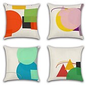 preiswerte Dekorative Wurfkissen-Geometrischer Dekorations-Wurfkissenbezug 4PC Weicher quadratischer Couchkissenschutz für Schlafzimmer Wohnzimmer Sofa Stuhl