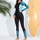 abordables Lycra de surf-Femmes Combinaison de Plongée Rash Guard Protection Solaire UV UPF50+ Léger manche longue Spandex Maillot de Bain maillot de bain ​fermeture éclair sur le devant Natation Surf Plage Sports Nautiques