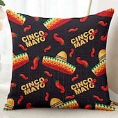 billiga Kuddfodral-Cinco de Mayo Mexiko dekorativa kastkuddar överdrag 1ST mjukt fyrkantigt soffkuddfodral för sovrum vardagsrum soffa stol tequila