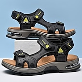 お買い得  アウトドアサンダル-調節可能なベルクロストラップとクッション性のあるフットベッドを備えたメンズスポーツサンダル。アウトドアやハイキングに最適な耐久性のある履物です。