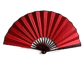 abordables Fournitures pour la maison-Éventails à bottes sur le sol, éventails à grands plis, éventail de danse en ligne, éventails pliants décoratifs, éventails chinois en tissu rétro vintage, pour spectacle, danse, mariage
