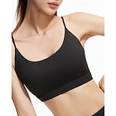 abordables Sujetadores deportivos &amp; chalecos-Mujer Buena parte superior Correa de espagueti Sujetador superior Tiras posteriores Confortable Transpirable Malla Bloque de color Deporte Ropa de Deporte Negro Blanco Yoga Aptitud física Casual