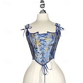 olcso Fűzők-Retró Középkori Reneszánsz Fűző Prsluk Bustier Jelmez Női Kelta Fantasy Mindszentek napja Farsang Álarcos mulatság Parti Alkalmi / Napi LARP Felnőttek Fűző
