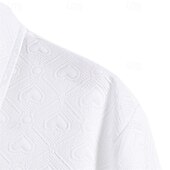 economico camicia da uomo con bottoni-Per uomo Camicia Camicia Estiva Camicia casual Camicia da Spiaggia Camicia con Bottoni Bianco Manica Corta Colore Solido / Tinta Unita Bavero Vacanza Camicia hawaiana Abbigliamento Poliestere Moda