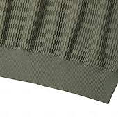 preiswerte Klassisches Poloshirt für Herren-Herren Polo Strick-Polopullover Geschäft Lässig V Ausschnitt Kurzarm Formell Linien / Wellen Neuheit Sommer Ganzjahres Schwarz Weiß Armeegrün Beige Kaffee Polo