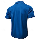 cheap Men&#039;s Classic Polo-Men&#039;s Golf Shirt Golf Polos Shirts Work Casual Lapel Short Sleeve Basic Modern Plain Patchwork Buttons Summer Regular Fit Blue Sky Blue Army Green Golf Shirt