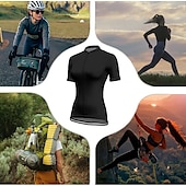 abordables Maillots pour femmes-Femmes Maillot de cyclisme Manche Courte Cyclisme Maillot Top avec 3 poches arrière Écran solaire Résistant aux UV Respirant Séchage Rapide Bleu Des sports Vêtement Tenue