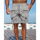 economico All&amp;#39;aperto-Per uomo Pantaloncini cargo Shorts Pantaloncini Estivi Coulisse Elastico in vita Multi-tasche Semplice Comodità Indossabile Lunghezza al ginocchio All&#039;aperto Sport Quotidiano Moda Casual Nero Marrone