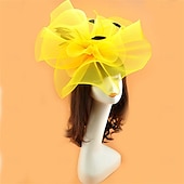abordables Fascinateurs-Coiffe Tulle Chapeau Fedora Mariage Anniversaire Soirée Fête du thé Course de Chevaux Élégant ancien Mignon Avec Plume Casque Couvre-chef