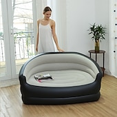 abordables Actividad al Aire Libre-Sofá inflable plegable con bomba de aire, ideal para camping, picnics, balcones y salas de estar.