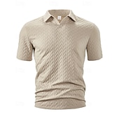 cheap Men&#039;s Classic Polo-Men&#039;s Golf Shirt Golf Polos Shirts Work Casual Lapel Short Sleeve Basic Modern Plain Jacquard Summer Regular Fit Black White Blue Khaki Golf Shirt
