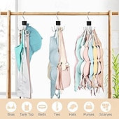 preiswerte Haken und Befestigungen-2er-Pack Tanktop-Kleiderbügel, BH-Kleiderbügel für Schrank-Organizer, max. 36 Stauraum, platzsparend, um 360° drehbar, BH-Organizer aus Metall, Schrank-Organizer und Aufbewahrung für Tanktops, BHs,