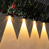 abordables Appliques d&#039;extérieur-Lampes solaires d&#039;extérieur à LED, applique murale, éclairage de clôture, éclairage de patio super lumineux, éclairage extérieur, éclairage de jardin étanche, balcon, clôture, porche, décoration de la maison, lampe de nuit solaire