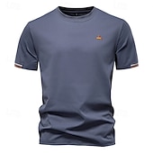 cheap Men&#039;s Casual T-shirts-Men&#039;s T Shirt Henley Shirt Tee Short Sleeve Shirt Short Sleeve Crewneck Summer Plain Fashion Designer Basic Plain Vacation Street Going out Apricot Black White Top Tee for Men