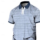 billiga plus size polo för män-Herr Plusstorlekar POLO Shirt Stor och lång Rutig Nedvikt Knapp Kortärmad Vår &amp; sommar Sport Mode Streetwear Designer Utomhus Gata Blast
