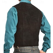 cheap Men&#039;s Vest-Men&#039;s Vest Gilet Vacation Daily Date Fashion Casual Spring Fall Buttons Pocket Polyester Comfortable Plain Single Breasted One-button V Neck Regular Fit Black Camel Vest