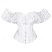 cheap Corset-Rococo Overbust Corset Masquerade Overbust Corset Cosplay Tummy Control Push Up Jacquard Jacquard Women&#039;s Royal Masquerade Party Carnival of Venice Adults&#039; Corset