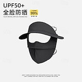 cheap Home Wear-Summer Sunscreen Ice Silk Breathable Mask Anti-ultraviolet Simple Black Glue Brim Eye Protection