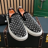 levne Pánské nazouváky a mokasíny-pánské černé slip-on boty s perleťovými detaily - elegantní společenské tenisky na svatby, taneční večírky a luxusní akce