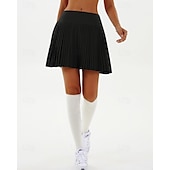 cheap Women&#039;s Skirts &amp; Skorts-US Open Women&#039;s Tennis Skirts Tennis Skirts with Shorts Pleated Side Pockets Breathable Tennis Golf Pickleball Patchwork Solid Colored Bottoms Black White Pink Tennis Clothing
