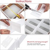 cheap Clothes Drawer Organizers-12pcs Adjustable Drawer Organizer Dividers, Plastic Drawer Separator Inserts, DIY Customizable Drawer Storage Bins for Socks, Underwear, Accessories, Closet and Office Organization