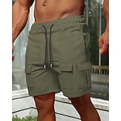 economico All&amp;#39;aperto-Per uomo Pantaloncini cargo Shorts Pantaloncini Estivi Coulisse Elastico in vita Multi-tasche Semplice Comodità Indossabile Lunghezza al ginocchio All&#039;aperto Sport Quotidiano Moda Casual Nero Marrone