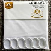 abordables Cortinas de ducha-Cortinas de ducha resistentes a moho cortina de ducha PEVA pesada e impermeable para baño con 12 ganchos plásticos blancos 180cm x 180cm