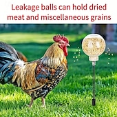お買い得  動物のサポートとケア-プラスチック製の鶏つつきおもちゃ 2 個パック、吊り下げ式のスローフィーダー付き、家禽、アヒル、鳥、オウム、猫、リス - インタラクティブな動物のおもちゃ