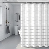 abordables Cortinas de ducha-Cortina de Ducha Forro PEVA Impermeable 12 Ganchos Decoración de Baño Estilo Nórdico Impresión de Triángulo/Cuadro de Playa y Océano