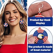  250º Aniversário EUA Brincos Bandeira dos EUA Casual Adulto Mulheres Semiquincentenário Baile de Máscaras Dia da Independência Festival Vestir-se