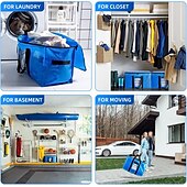 cheap Clothing &amp; Closet Storage-2 Pack Extra Large Moving Bags, Heavy Duty Totes for Storage with Visible Window, U-Shaped Around Handles, Storage Contrainer Box for Space Saving