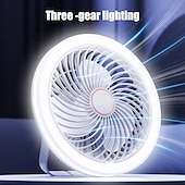 voordelige Campingverlichting en lantaarns-1 st. multifunctionele ventilatorlamp, verticaal hangend, drievoudig gebruik, drie dimstanden, airconditioning, afstandsbediening met USB-oplaadfunctie, kantoor, kamperen, thuisgebruik