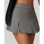 cheap Women&#039;s Skirts &amp; Skorts-US Open Women&#039;s Tennis Skirts Tennis Skirts with Shorts Side Pockets Side Split Stretchable Tennis Golf Pickleball Solid Colored Bottoms Black White Brown Tennis Clothing